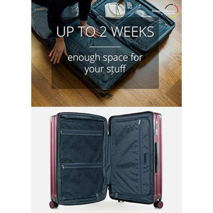 Hauptstadtkoffer Q-Damm - Mittelgroßer Hartschalenkoffer, TSA, 4 Rollen, Check-In Gepäck mit 6 cm Volumenerweiterung, 68cm, 89 L, Burgund – Bild 3