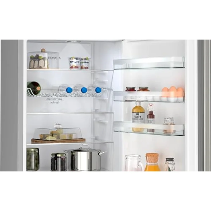 Siemens KG39N2IAF iQ300 Kühl-Gefrier-Kombination, 203 x 60 cm, 260 L Kühlen + 103 L Gefrieren, hyperFresh perfekte Kühlung für Fisch und Fleisch, noFrost, LED-Licht - helle, gleichmäßige Ausleuchtung – Bild 3
