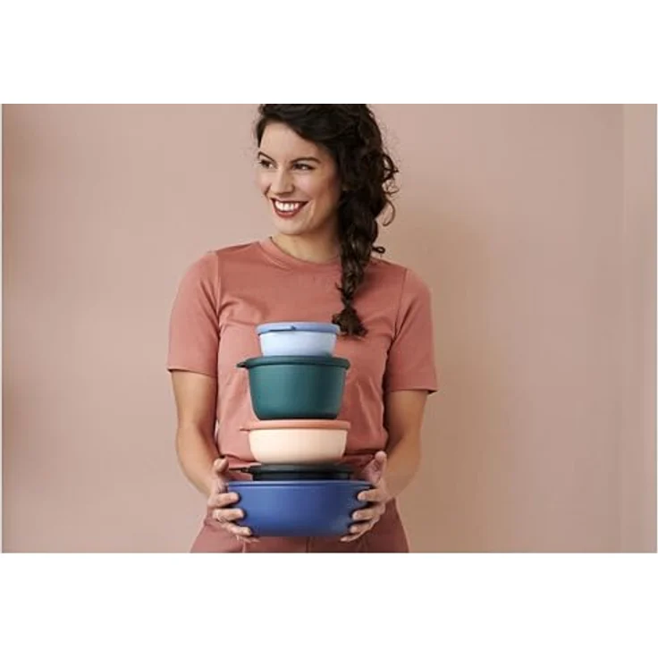 Mepal Multischüssel Cirqula rund – Nordic sage – 2250 ml Inhalt – mit abnehmbarem Deckel – bruchfestes Material - auslaufsicher – tiefkühlgeeignet - spülmaschinengeeignet – Bild 3