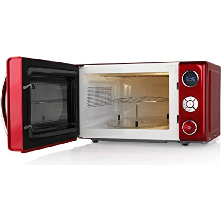 Orbegozo MIG2042 - Mikrowelle mit Grill, 20 Liter Fassungsvermögen, 10 Leistungsstufen, 8 vorkonfigurierte Menüs, Multifunktionssystem, digitales LED-Display, 700 W, Stahl, Rot – Bild 5