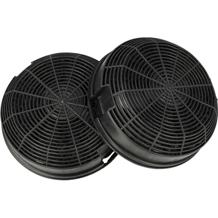 vhbw 2x Aktivkohlefilter kompatibel mit Juno JFC60131X, JFC90131X Dunstabzugshaube - 15,3 cm, runde Form, schwarz – Bild 1