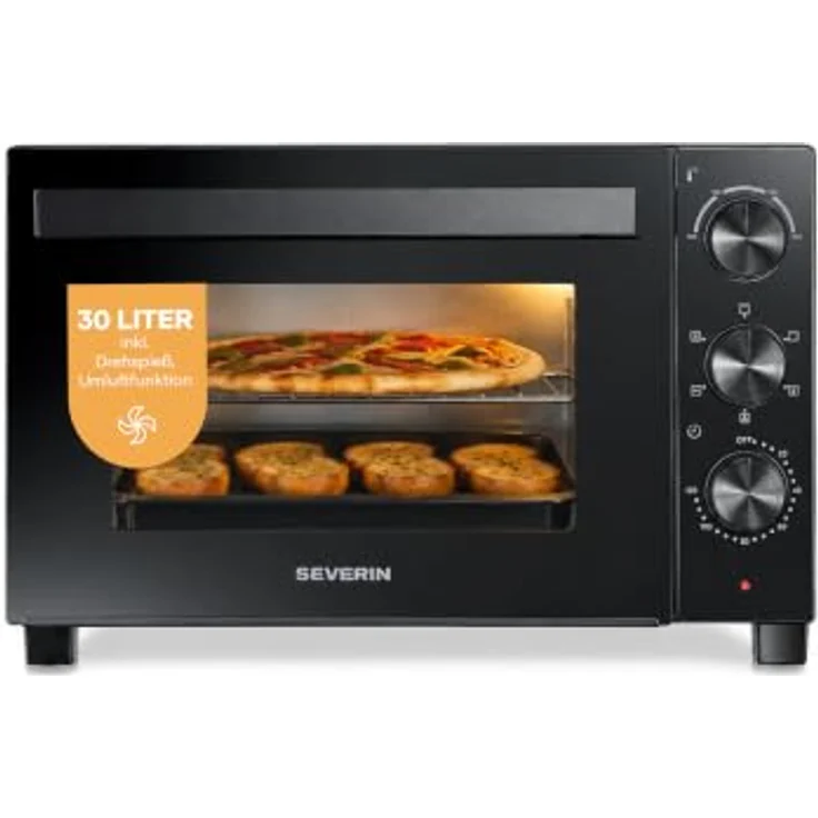 Severin TO 9020 Minibackofen, elektrisch mit Grillfunktion, 1600 W, schwarz – Bild 1