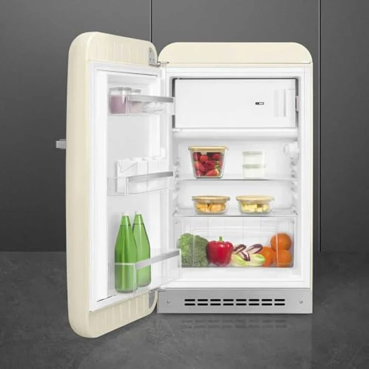 Smeg FAB10LCR6, Freistehender Kühlschrank mit Gefrierfach, 122 l, Energieeffizienzklasse D, Cremefarben – Bild 5
