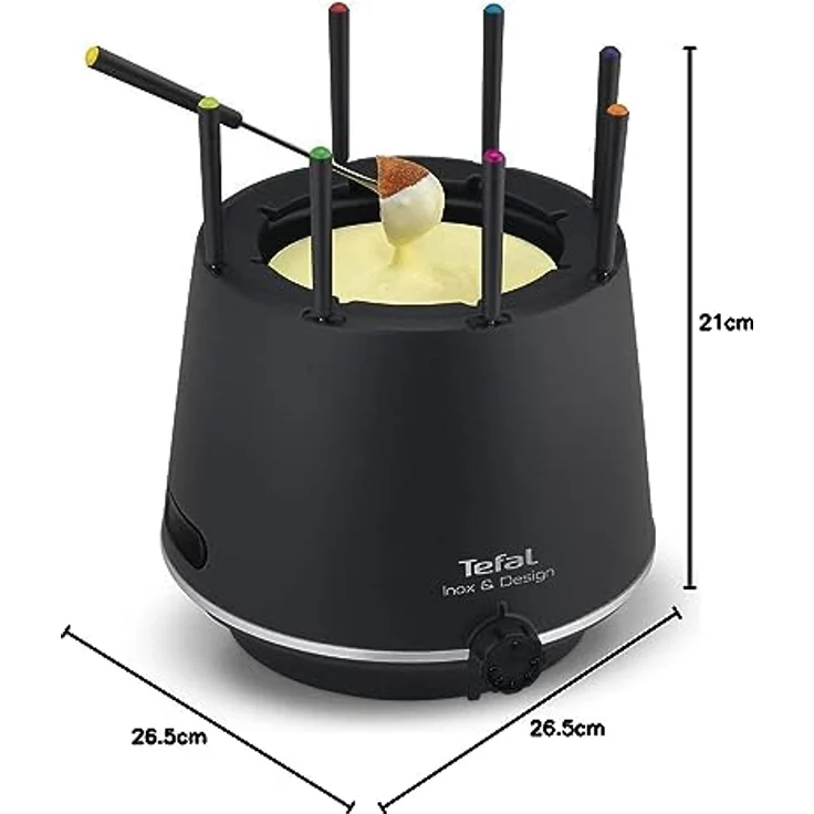 Tefal EF256812 Fondue aus Edelstahl & Design mit isolierender Wand, 8 Gabeln, spülmaschinenfest und sicher, alles macht alles mit der innovativen Thermo-Resect-Technologie. – Bild 2
