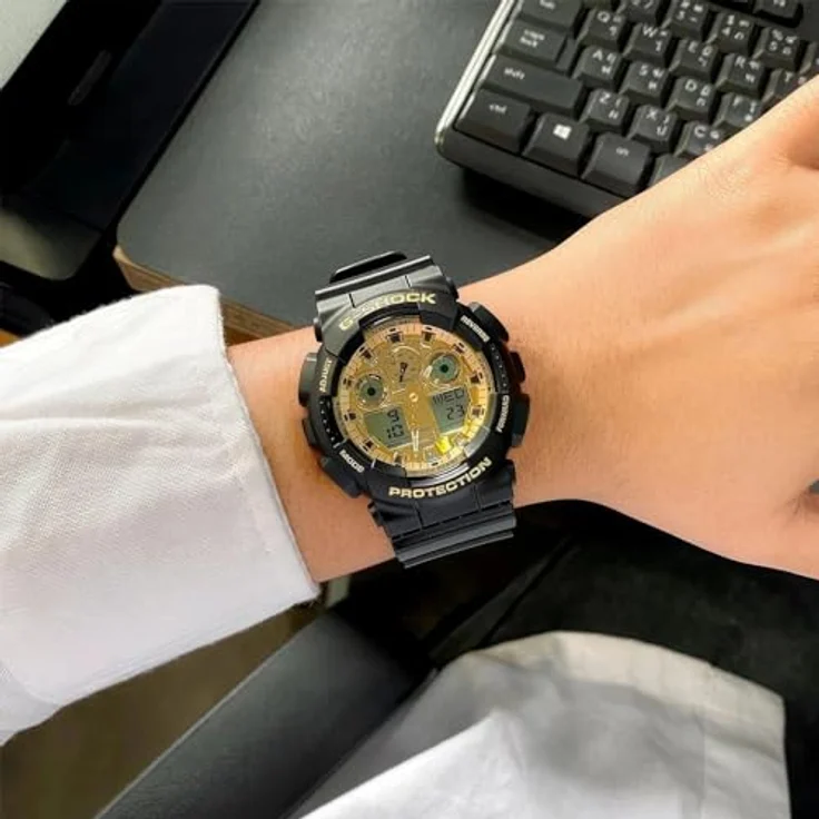 Casio G-Shock Classic GA-100GGB-1A9ER, Herrenuhr in Schwarz/Gold mit analog-digitaler Anzeige, Alarm, Beleuchtung und Stoppuhr – Bild 5