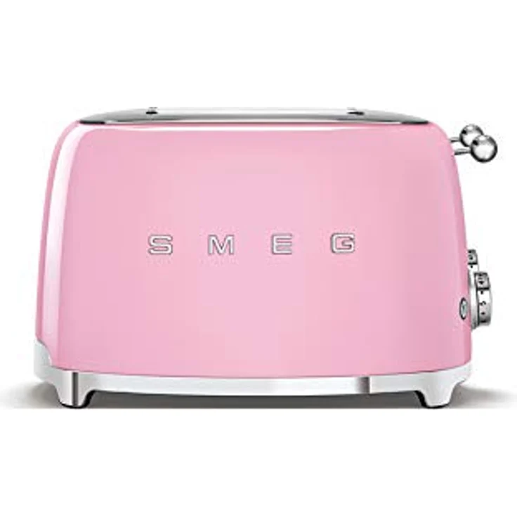 Smeg TSF03PKEU 4-Scheiben-Toaster, 2000W, 6 Bräunungsstufen, Metall, pink – Bild 2