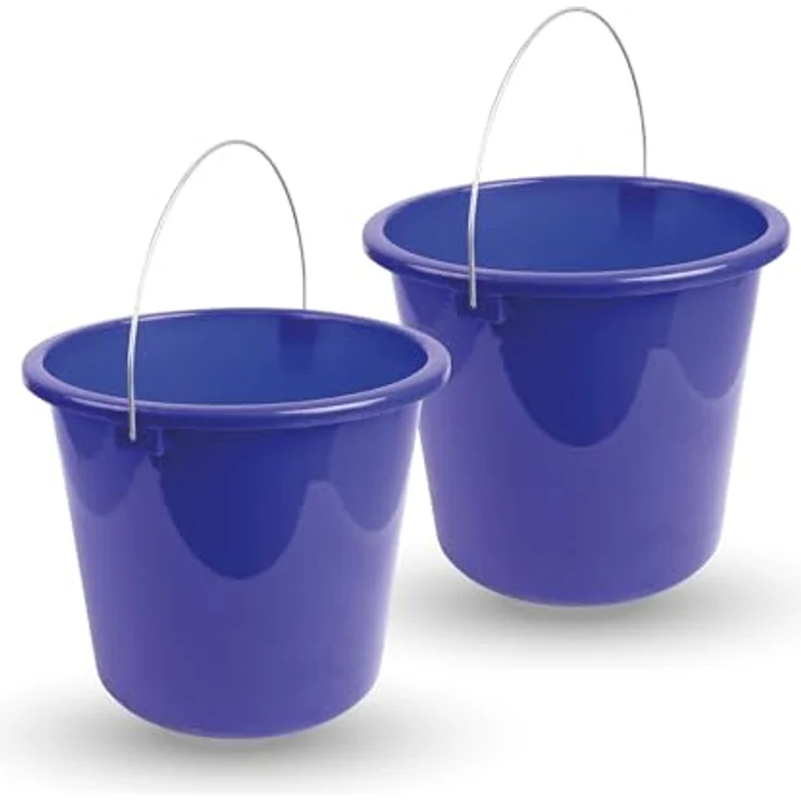 ProHome Putzeimer Kunststoffeimer 5 Liter, stapelbar, BPA-frei, Metallbügel, Made in EU, Blau/Anthrazit – Bild 1