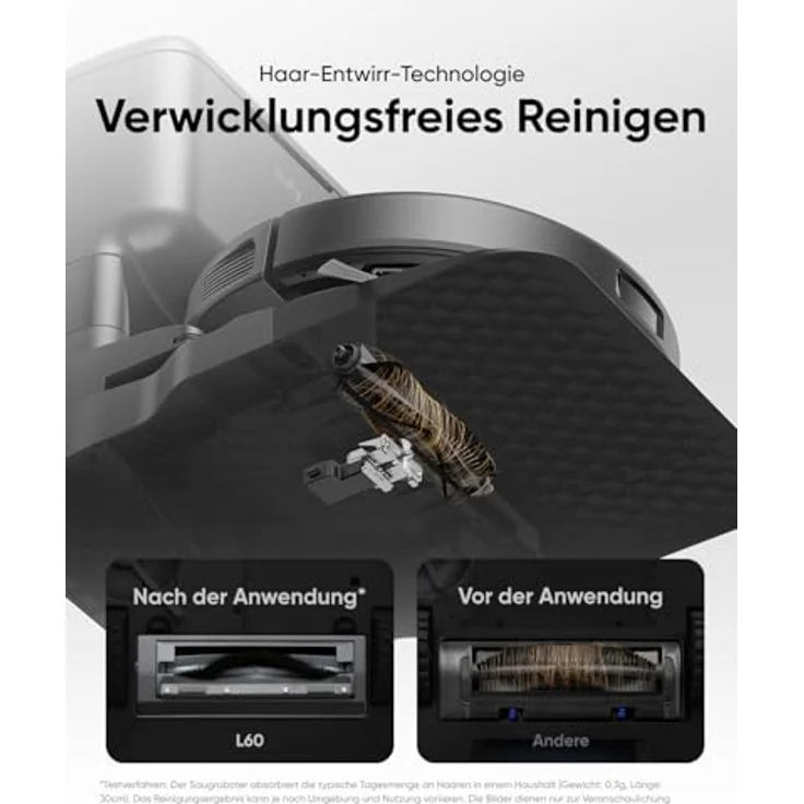 eufy L60 Saugroboter mit Absaugstation, 5.000Pa Saugkraft, iPath-Laser-Navigation, Anti-Haar-Verwicklung, für Hartböden und Haare – Bild 2