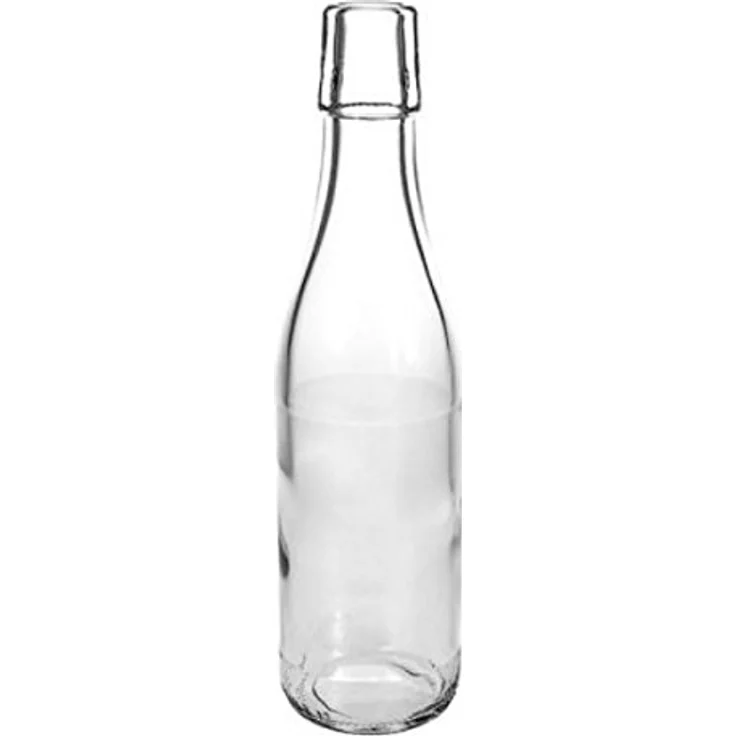 Viva Haushaltswaren 2 x kleine Glasflasche 330 ml leer mit Bügelverschluss aus Porzellan zum Befüllen, als transparente Saftflasche und Ölflasche verwendbar (inkl. 2 Beschriftungsetiketten) – Bild 4