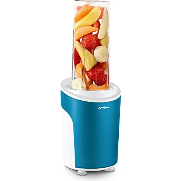 Trisa Electronics Power Smoothie Standmixer, Kunststoff, Blau, Transparent