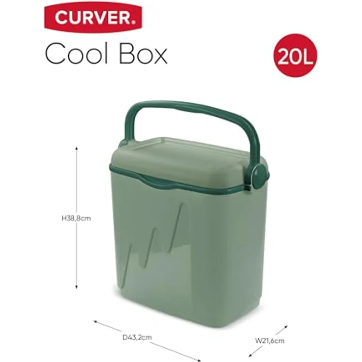 Curver Kühlbox 20 l, praktische Aufbewahrungslösung in ansprechendem Grünton, leicht und robust aus Polypropylen – Bild 4
