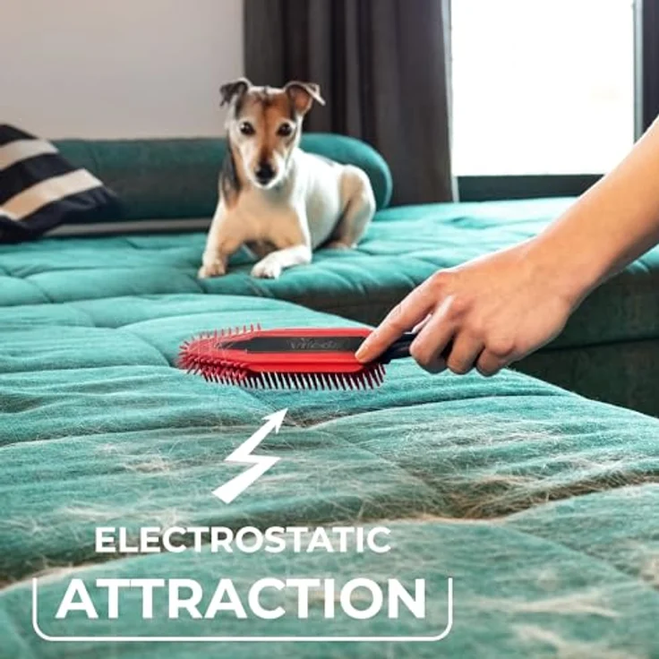 Vileda Pet Pro Komplettset, Box mit Always Clean Besen, elektrostatischer Polsterbürste und Mikrofaser Handtuch XL, Tierhaare Reinigung, Haustier abtrocknen, für jede Oberfläche, Umweltfreundliche Eco Verpackung, Vileda – Bild 4