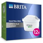 BRITA Maxtra Pro Kalk-Expert-Wasserfilterkartusche, 12 Stück – Original-BRITA Nachfüllpackung, reduziert Verunreinigungen, Chlor und Metalle