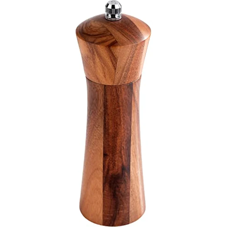 APS 40418 Salzmühle aus Akazienholz, Mahlwerk aus Edelstahl, Ø 5 cm, Höhe 17 cm – Bild 1