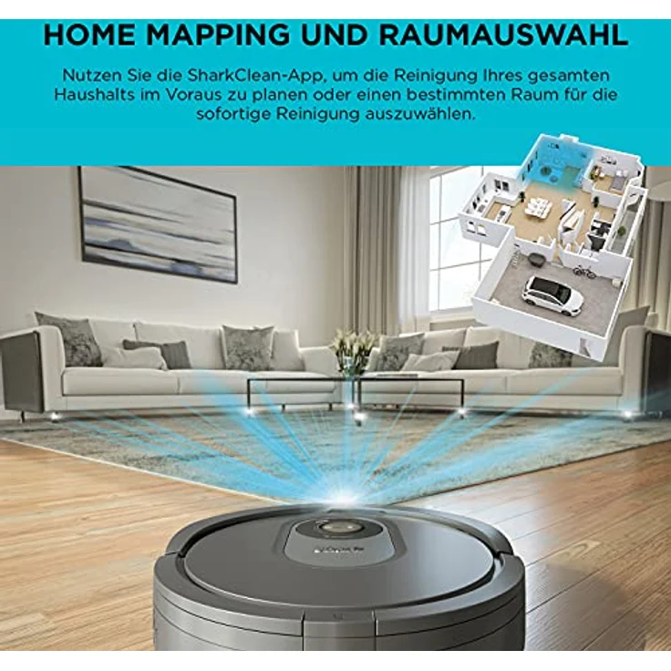 Shark RV2001EU AI Saugroboter, 90 min Akkubetrieb, selbstreinigende Bürstenrolle, schwarz – Bild 2
