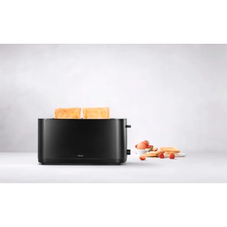 Zwilling ENFINIGY Toaster mit 3 Automatikprogrammen, 7 Bräunungsgraden und Abschaltfunktion, Langschlitztoaster für 4 kurze oder 2 lange Scheiben, mit Brötchenaufsatz, Schwarz – Bild 4