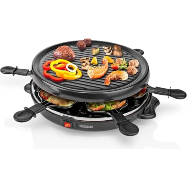 Melissa 16300032 Raclette Schwarz, 800 Watt Gourmet-Set für bis zu 6 Personen mit abnehmbarer Grillplatte 29 cm – Bild 6
