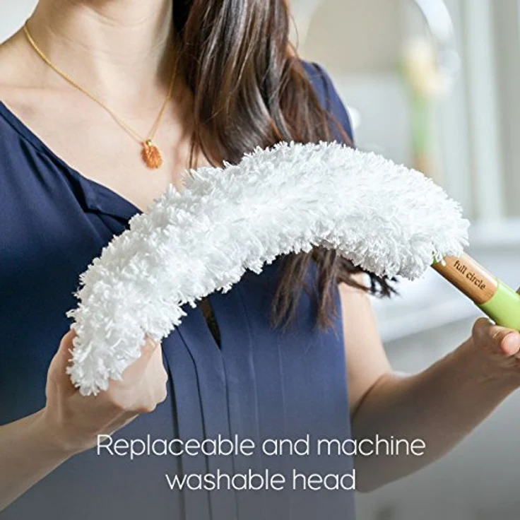 Full Circle Dust Whisperer Waschbarer Mikrofaser-Staubwedel mit austauschbarem Kopf, Plastik, Wei – Bild 5