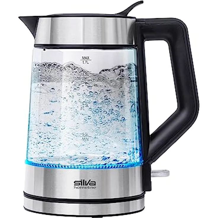 SILVA SCHNEIDER Glas Wasserkocher KL-G 2007, 1,7 Liter, 2200 Watt, mit Easy-Fill Deckel