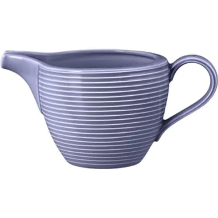 Seltmann Weiden Beat Color Glaze Milchkännchen, 290 ml, Gießer mit Rillen-Relief, Sahnekännchen aus Porzellan, Fliederblau