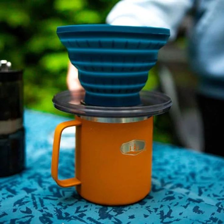 GSI OUTDOORS faltbare Kaffeefiltermaschine Größe 4, wiederverwendbar, blau für Outdoor & Camping – Bild 7