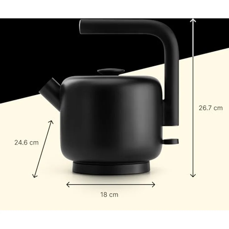 Fellow Clyde Electric Kettle - 1,5 Liter Kapazität - Stainless Steel, Modern Twist On Stovetop Design - Warm Water for Ramen, Oatmeal, Tea, Coffee & more - Large Capacity – Bild 5