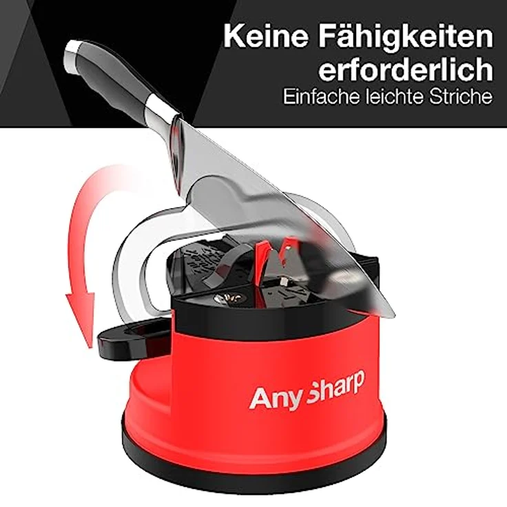 AnySharp Messerschaerfer mit Saugnapf, Rot – Bild 2
