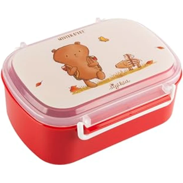 Sigikid Lunchbox Mister O'Lui & Rupert, 2-tlg. Polypropylen, beige, mit herausnehmbarem Rohkostschälchen und stabilen Bügelverschlüssen – Bild 1