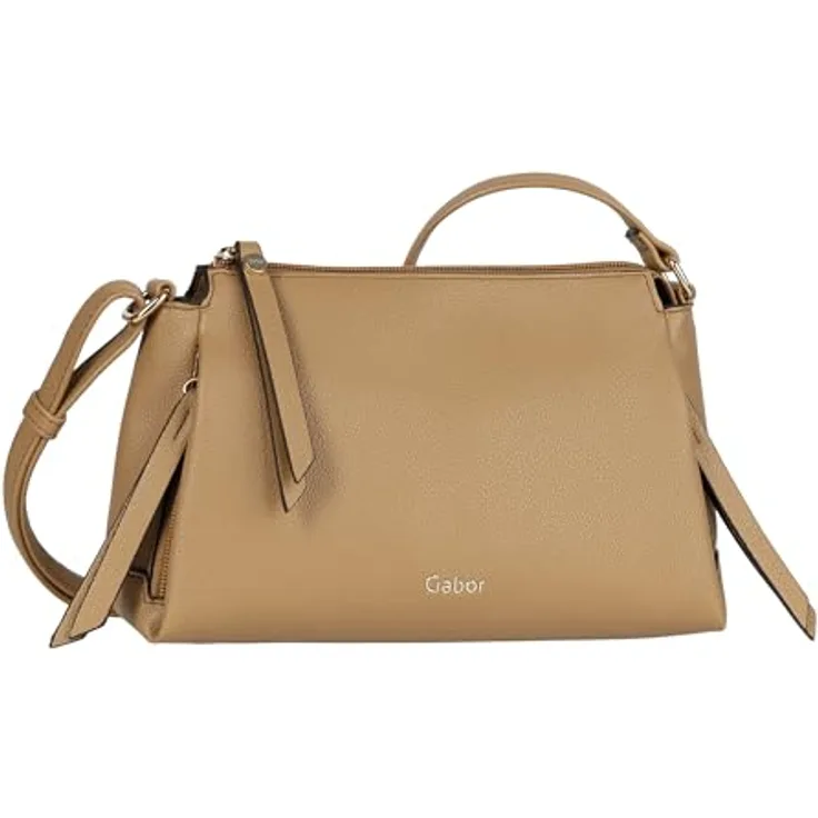 Gabor Jenny Umhängetasche S, 23 cm, Beige, robuste Polyurethan-Verarbeitung, längenverstellbarer abnehmbarer Umhängeriemen, praktische Fächer