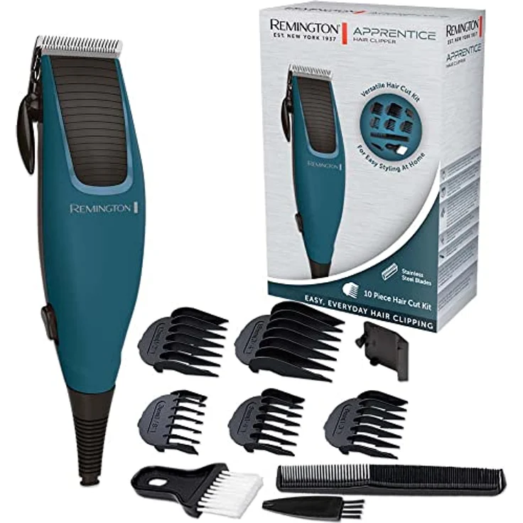 Remington Haarschneidemaschine mit Kabel [Netzbetrieb|selbstschärfende Edelstahl-Klingen mit Einstellhebel|0,5-18mm] Haarschneider Set (5 Aufsteckkämme, Friseur-Set) Haartrimmer HC5020 – Bild 1