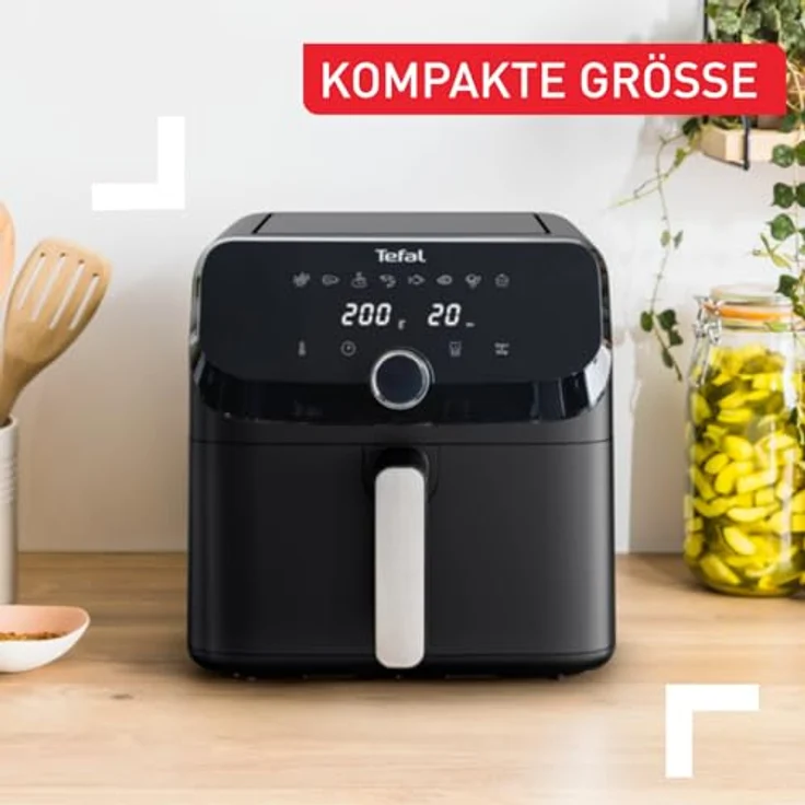 Tefal Easy Fry Mega Heißluftfritteuse EY8558E0, 7,5 Liter, für bis zu 8 Personen, 99% weniger Fett, 8 automatische Gareinstellungen, digitales Display, spülmaschinengeeignet, Schwarz – Bild 4