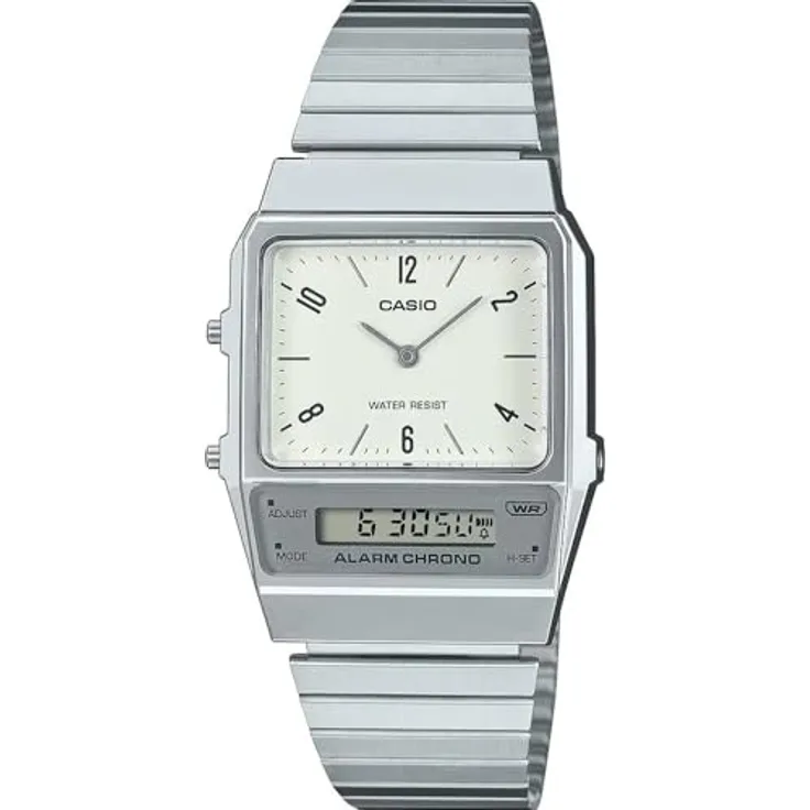 Casio Armbanduhr AQ-800E-7A2EF, Analog/Digital mit Stoppuhr/Chronograph, weiß