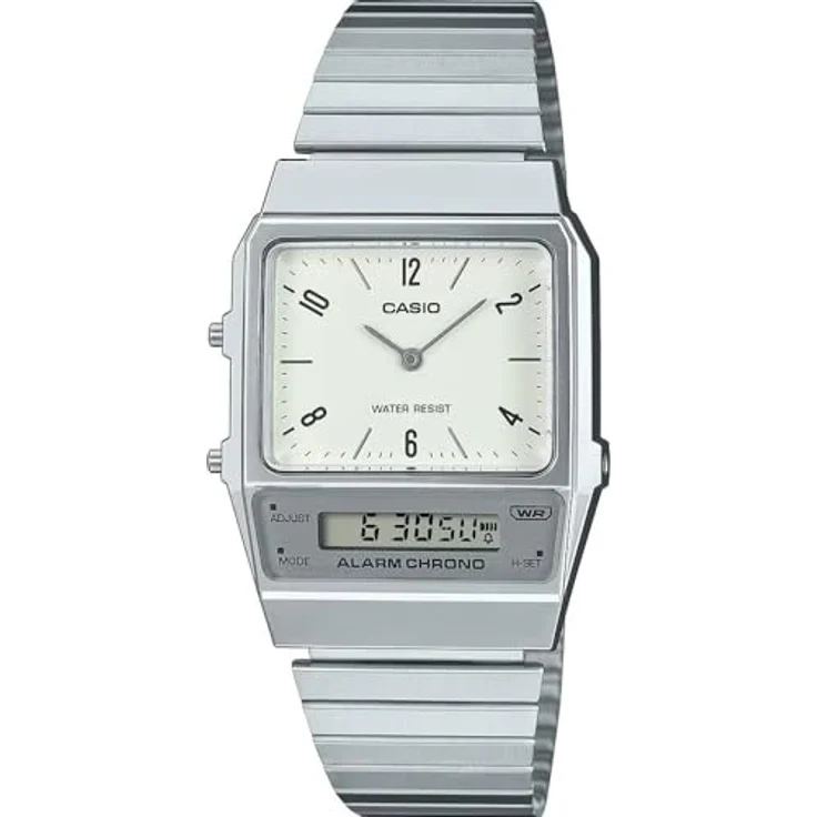 Casio Armbanduhr AQ-800E-7A2EF, Analog/Digital mit Stoppuhr/Chronograph, weiß – Bild 1