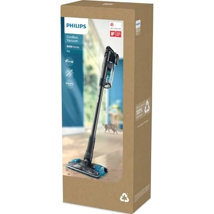 Philips XC8155/01, 2-in-1-Stabstaubsauger, beutelos, Blau, mit Zyklonfilter und 80 Minuten Akkulaufzeit für Trocken- und Nassreinigung – Bild 9
