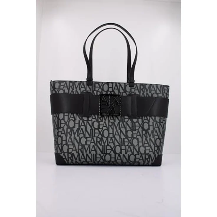Armani Exchange Shopper Tasche, 55.5 cm x 12 cm x 29 cm, 100% Baumwolle, schwarz – Bild 5