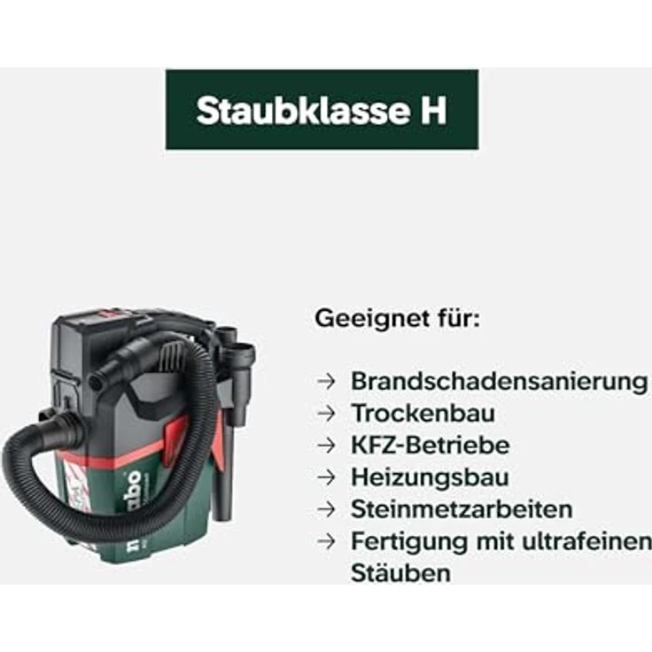 metabo Nass-Trocken-Sauger, Akku-Sauger ohne Akku – Bild 8