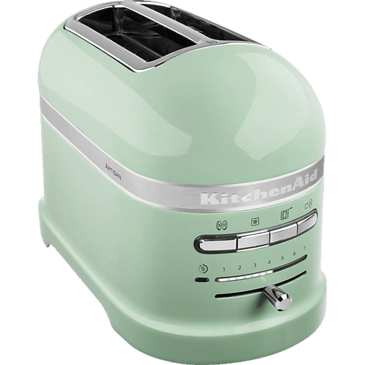 KITCHENAID 5KTM2204EPT ARTISAN Toaster Pistazie, 2-Scheiben mit Sensorautomatik, 7 Bräunungsstufen, Sandwich- und Bagel-Funktion, 1250 Watt
