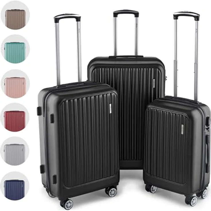 Easy Move ABS Hartschalenkoffer [ERGONOMISCH & SICHER] - Großer Trolley Koffer mit 360° Rädern, Zahlen Schloss - reisekoffer groß, hartschalenkoffer, Luggage * – Bild 1
