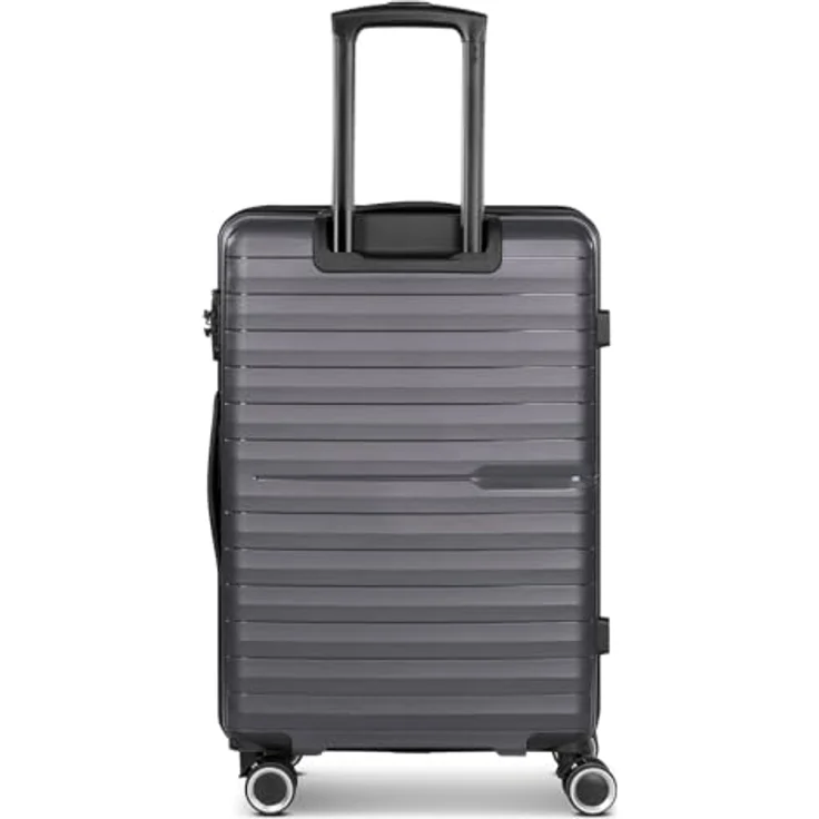 SAXOLINE mittelgroßer Hartgepäck Check-in Koffer | Trolley 44 x 26 x 66 cm aus hochwertigem, robustem ABS Material | für Damen und Herren | 4 Doppelrollen & TSA-Schloss | Fiesta Serie, sportives Design in besonderer Farbauswahl – Bild 2