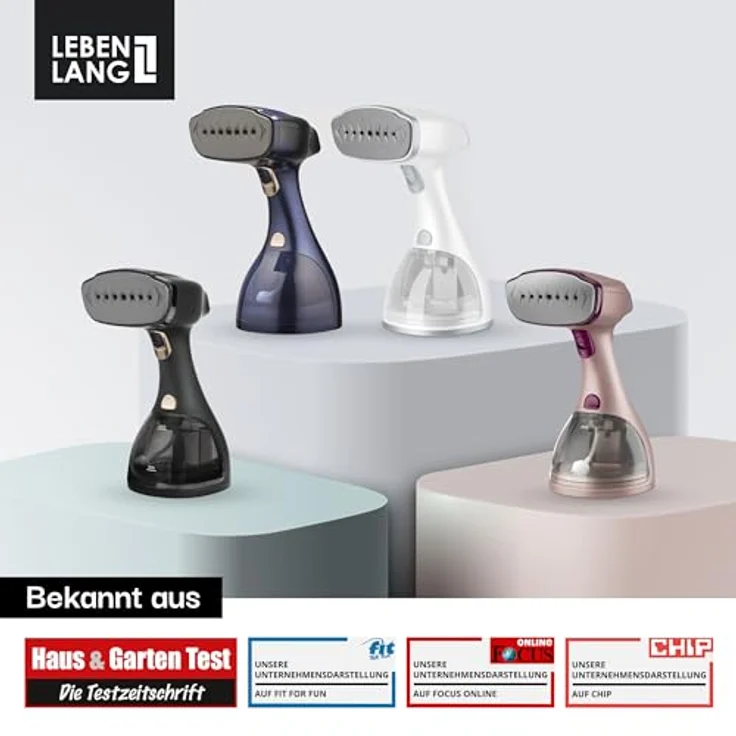 Lebenlang Dampfbügeleisen Steamer Dampfglätter, 1500W, <30 Sekunden Aufheizen, 300ml Wassertank, inkl. Bügelhandschuh, desinfiziert 99,9% der Bakterien – Bild 7