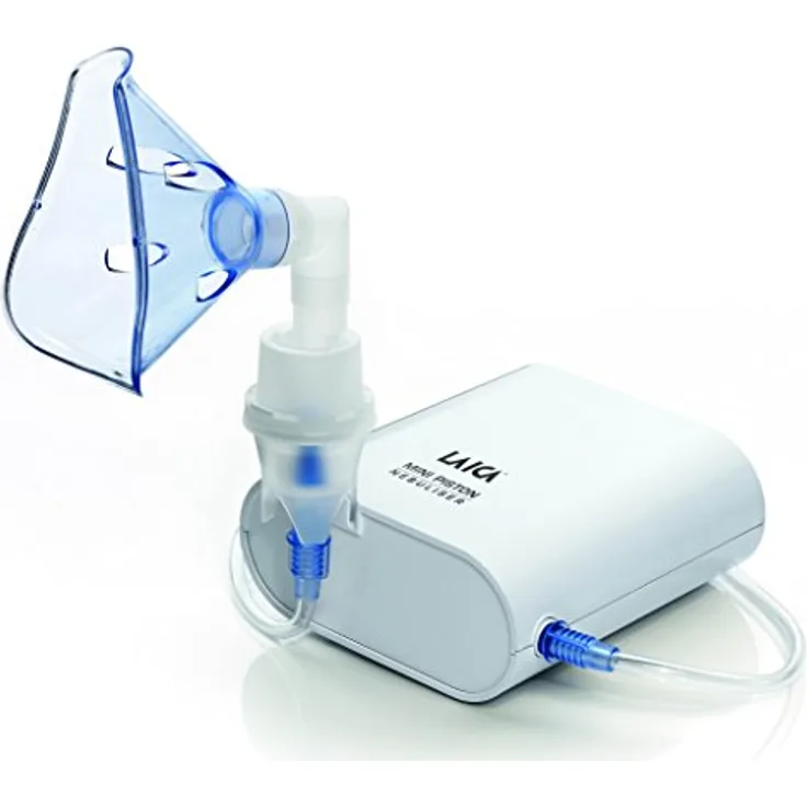 Laica NE3001 Inhalator für Aerosoltherapie mit Kolbenpumpe, geeignet für die Anwendung mit allen Medikamente, leiser Betrieb, ideal für Kinder