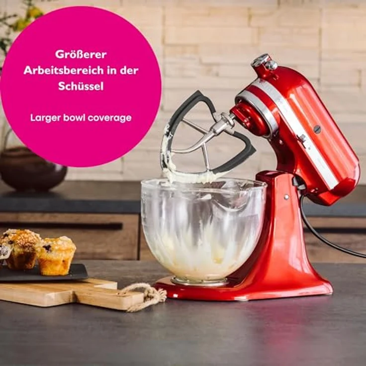 Kitty Professional Flexi-Rührer "Tornado" für KitchenAid 4,3 und 4,8 Liter - Edelstahl/Silikon, großer Arbeitsbereich, spülmaschinenfest – Bild 4
