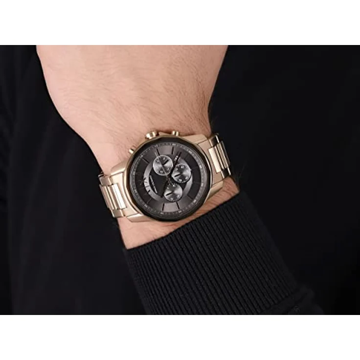 Armani Exchange Uhr für Herren , Chronographenwerk, 44mm Gold Edelstahlgehäuse mit Edelstahlarmband, AX1721 – Bild 4