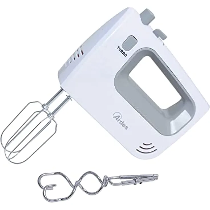 Ardes ARSBAT01 SPINNY Elektrischer Mixer mit 5 Geschwindigkeiten und Turbo mit Schneebesen zum Kneten, Montieren 200 W