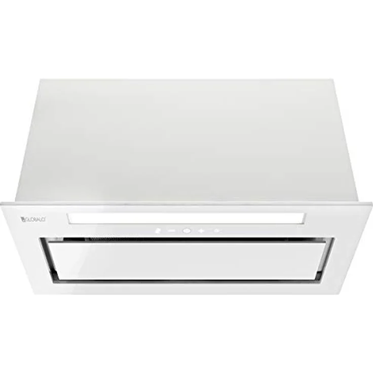 GLOBALO Dunstabzugshaube Loteo 60.4 Plus White, Einbauhaube für Küche, Flachlüfter, mit Beleuchtung, Breite 60 cm, 4 Leistungsstufen, Gehärtetes Glas und Lackierter Stahl – Bild 2