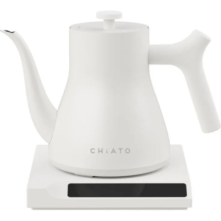 CHiATO flowPLAY Wasserkocher, 0,6 L mit Temperatureinstellung 40-100 °C, touchfähigem Display und 360°-drehbarem Sockel