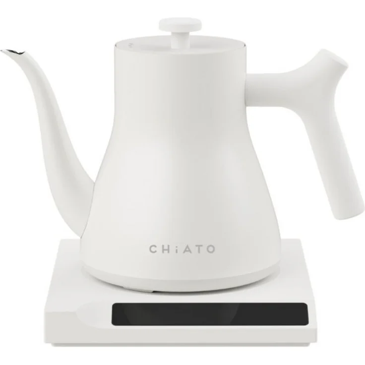 CHiATO flowPLAY Wasserkocher, 0,6 L mit Temperatureinstellung 40-100 °C, touchfähigem Display und 360°-drehbarem Sockel