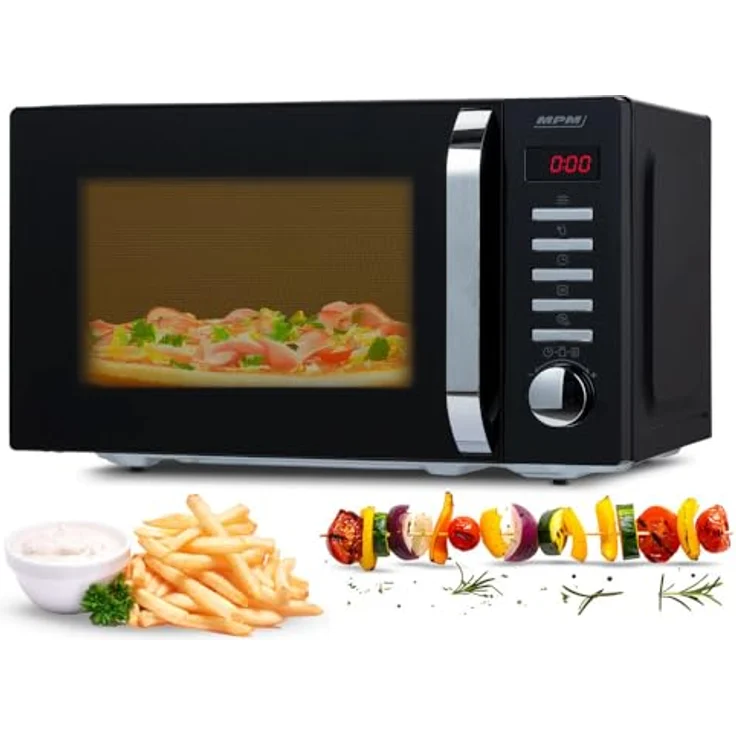 MPM 20-KMT-05 freistehende Mikrowelle, 20l, schwarz, 700 W, mit 8 Automatikprogrammen und digitalen Bedienfeld – Bild 1