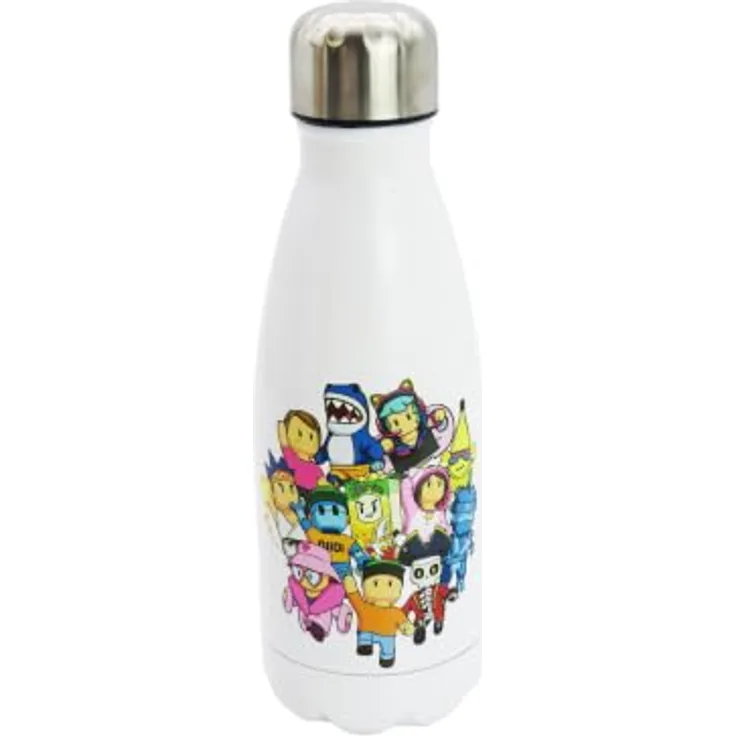 Stumble Guys Edelstahl Trinkflasche, isolierte Wasserflasche mit Schraubverschluss, 550ml