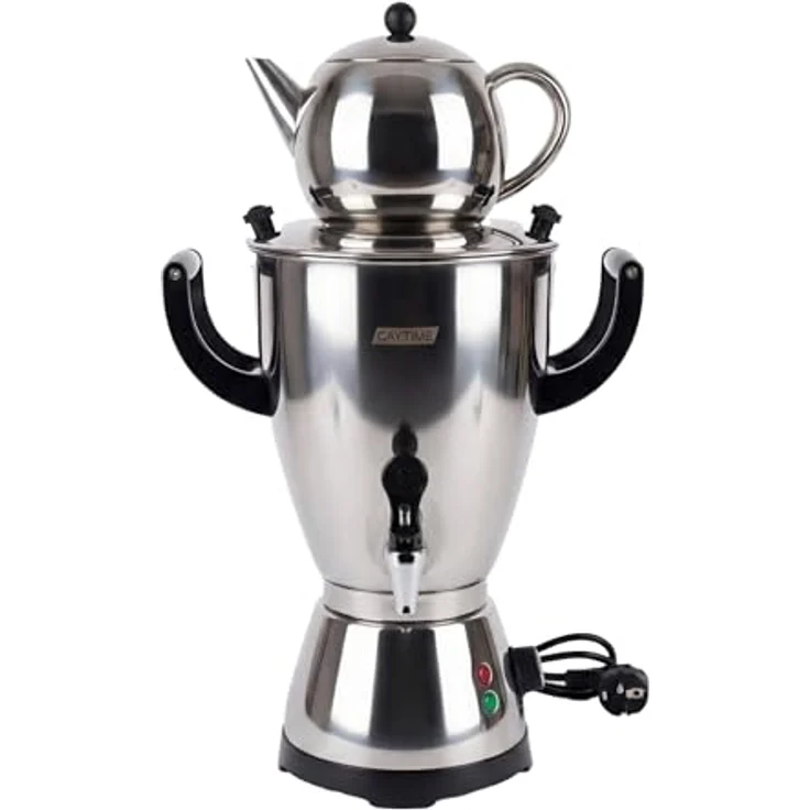 Caytime Samowar 5 L, Edelstahl Teekocher mit automatischer Abschaltung und Temperaturregler – Bild 6